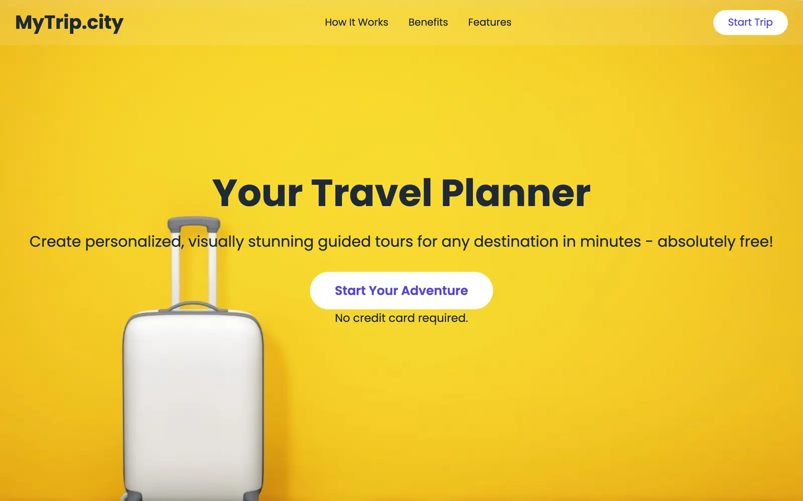 Screenshot of the MyTrip.city website