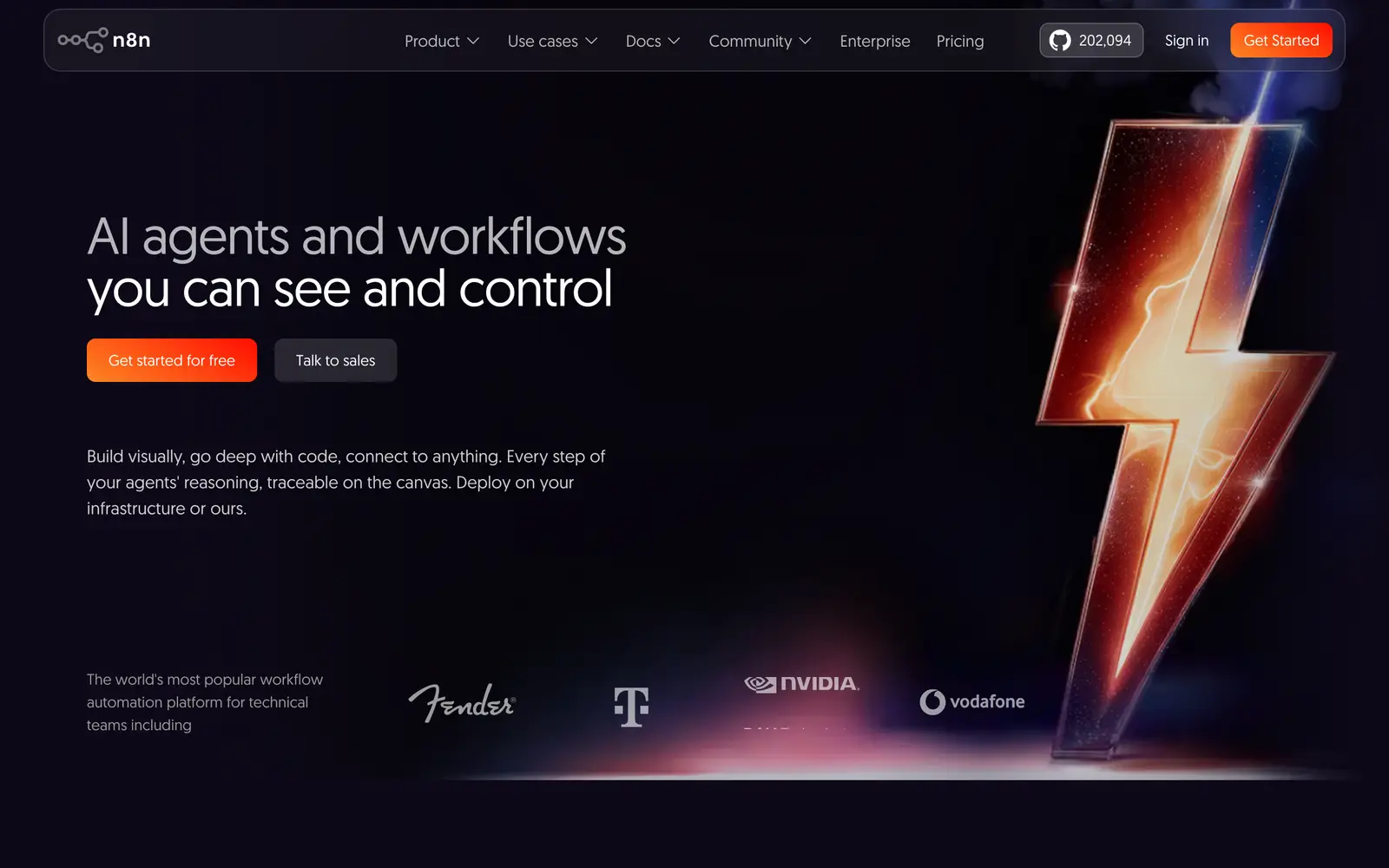 Screenshot of the n8n website