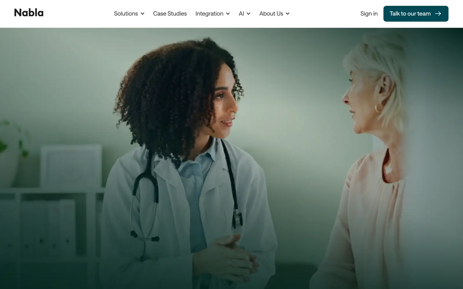 Screenshot of the Nabla website