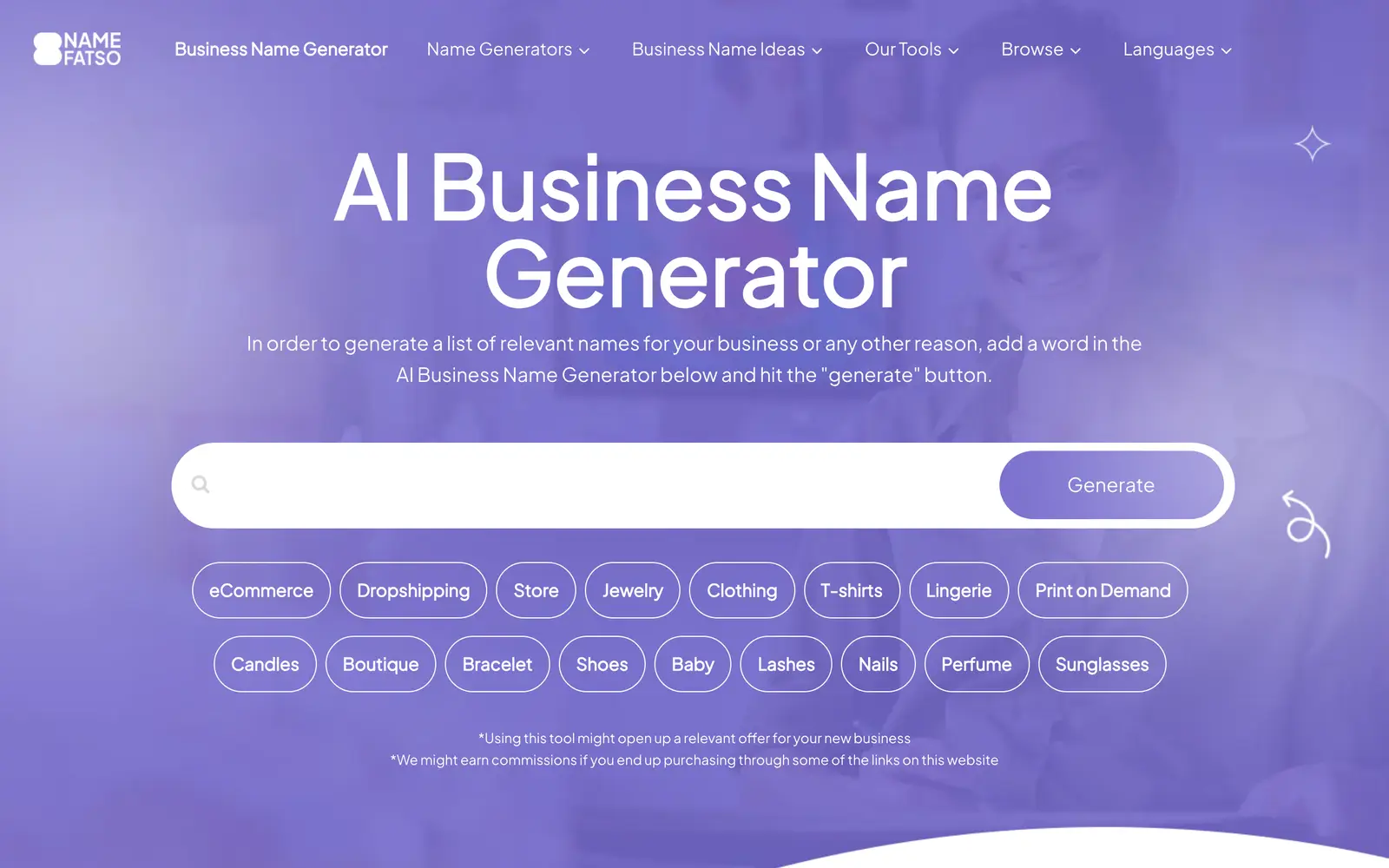 Screenshot of the Name Fatso website