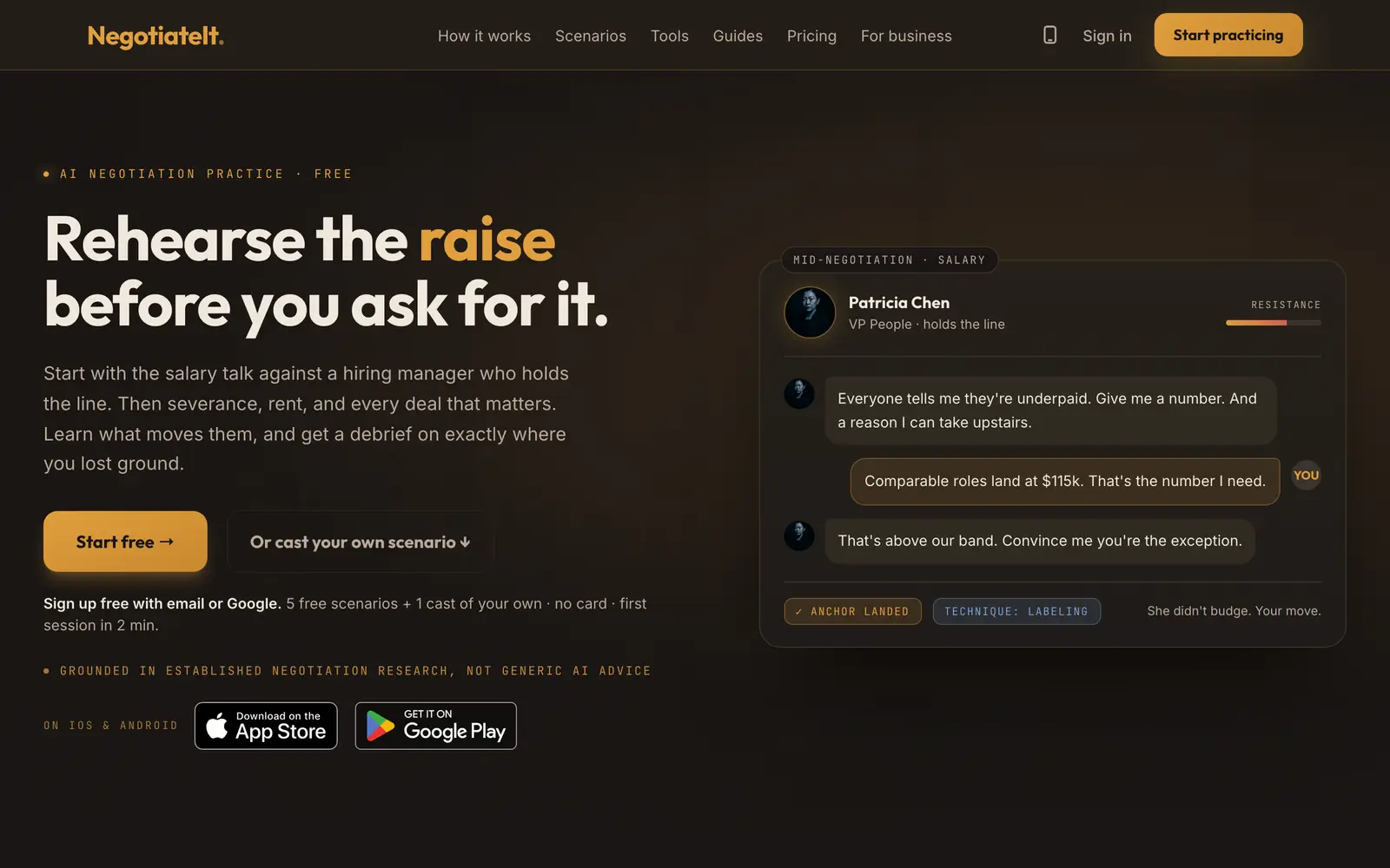 Screenshot of the NegotiateIt website
