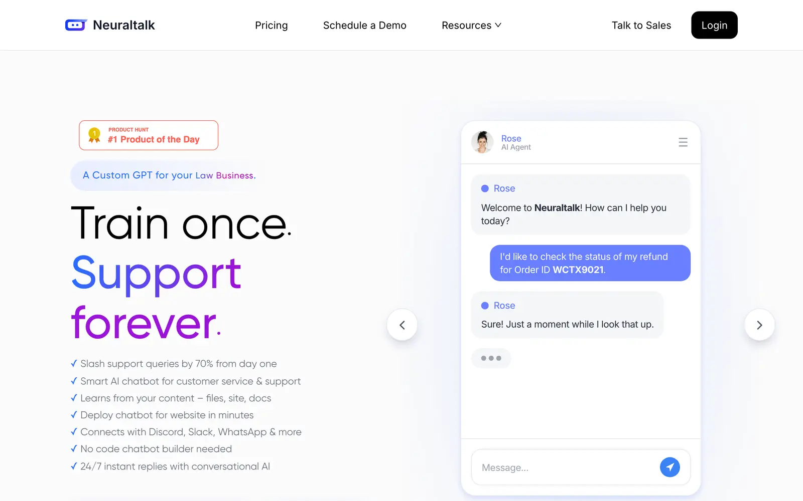 Screenshot of the NeuralTalk AI website