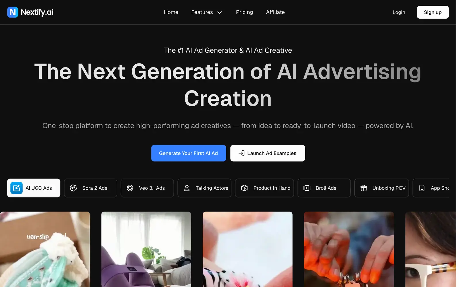 Screenshot of the Nextify.ai website