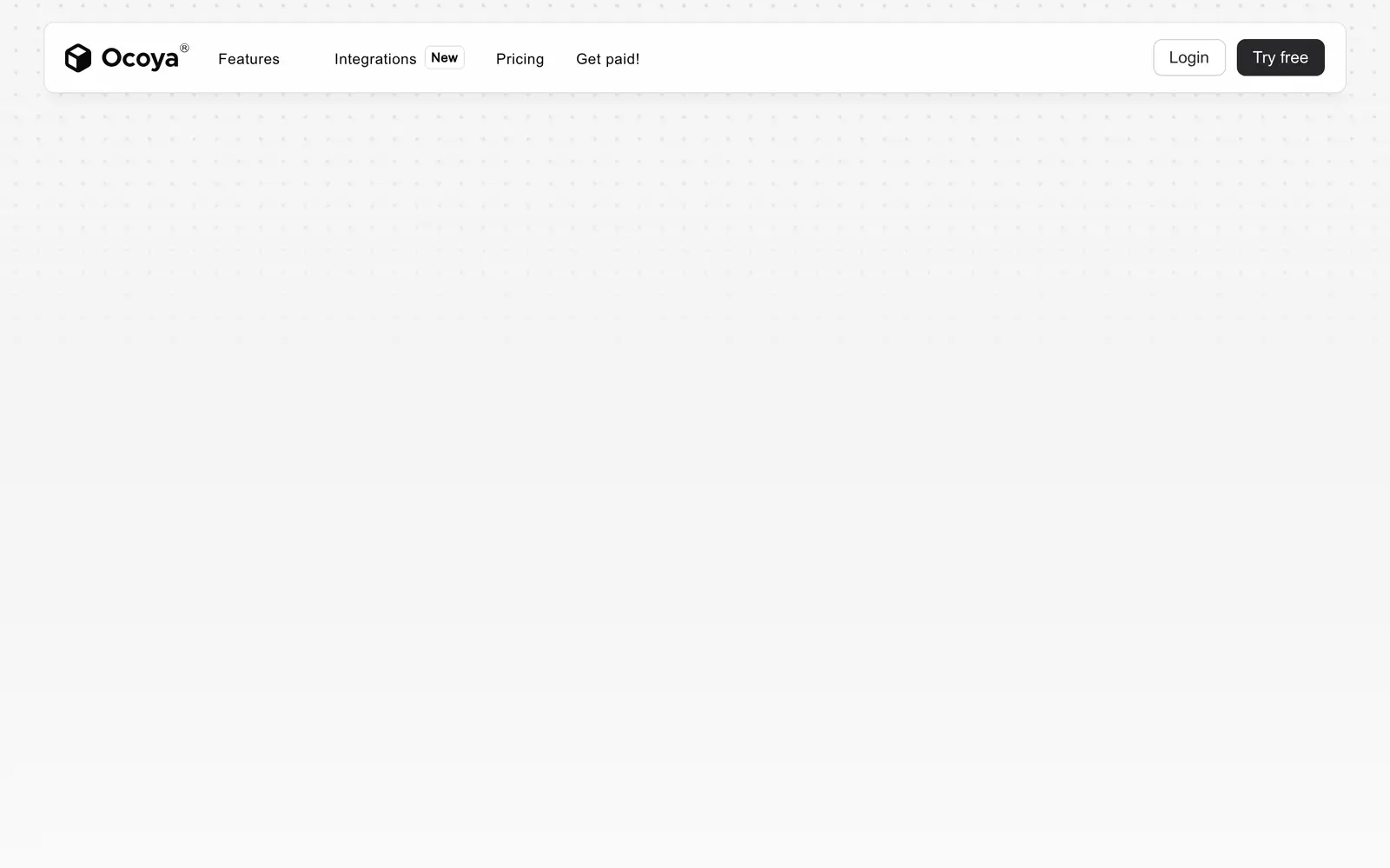 Screenshot of the Ocoya website