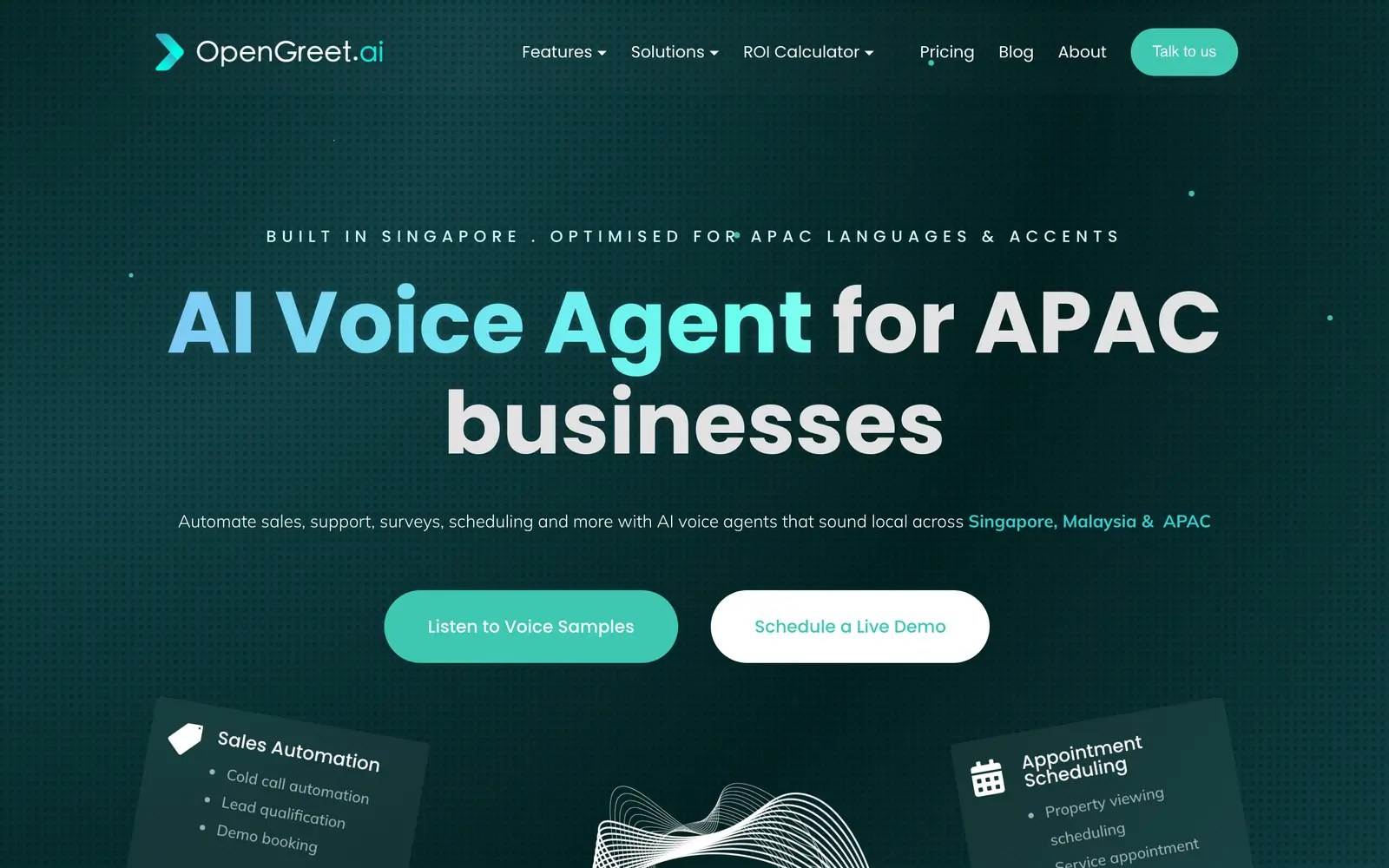 Screenshot of the OpenGreet website