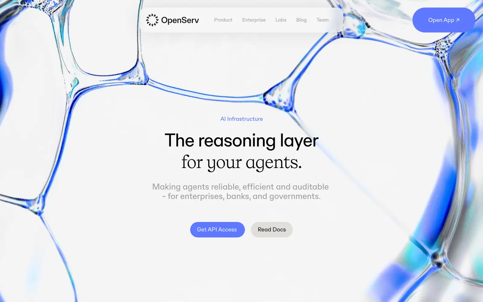 Screenshot of the OpenServ website