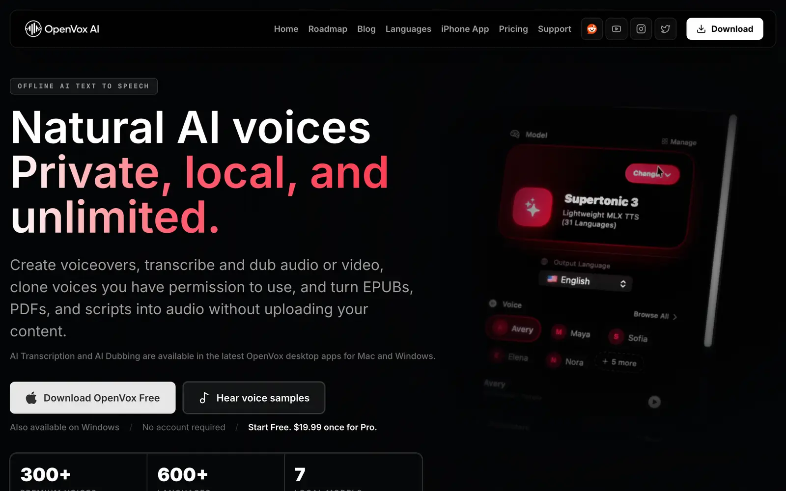 Screenshot of the OpenVox website