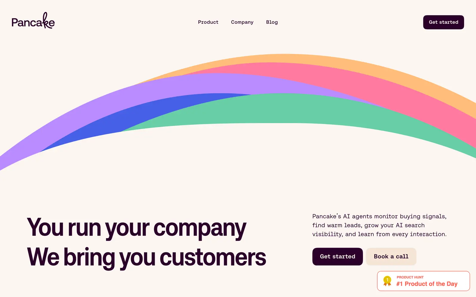 Screenshot of the Pancake website
