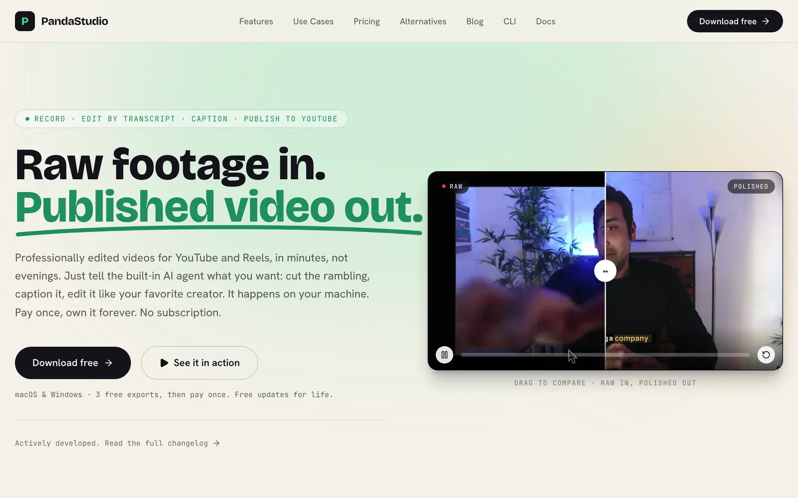 Screenshot of the PandaStudio website
