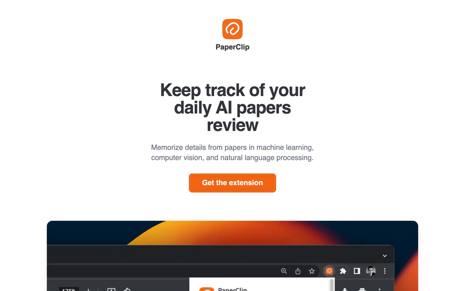 Screenshot of the PaperClip website