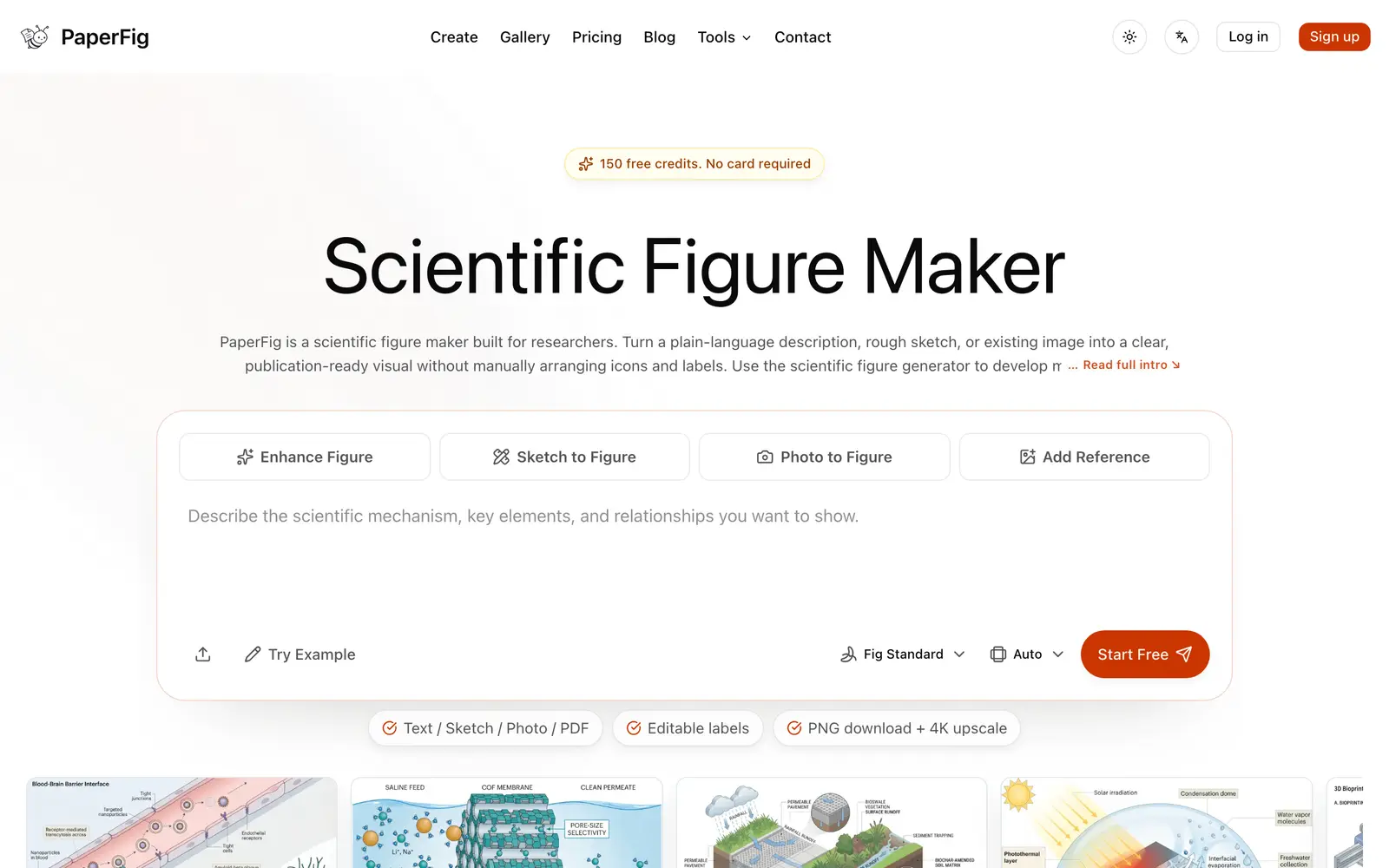 Screenshot of the PaperFig website
