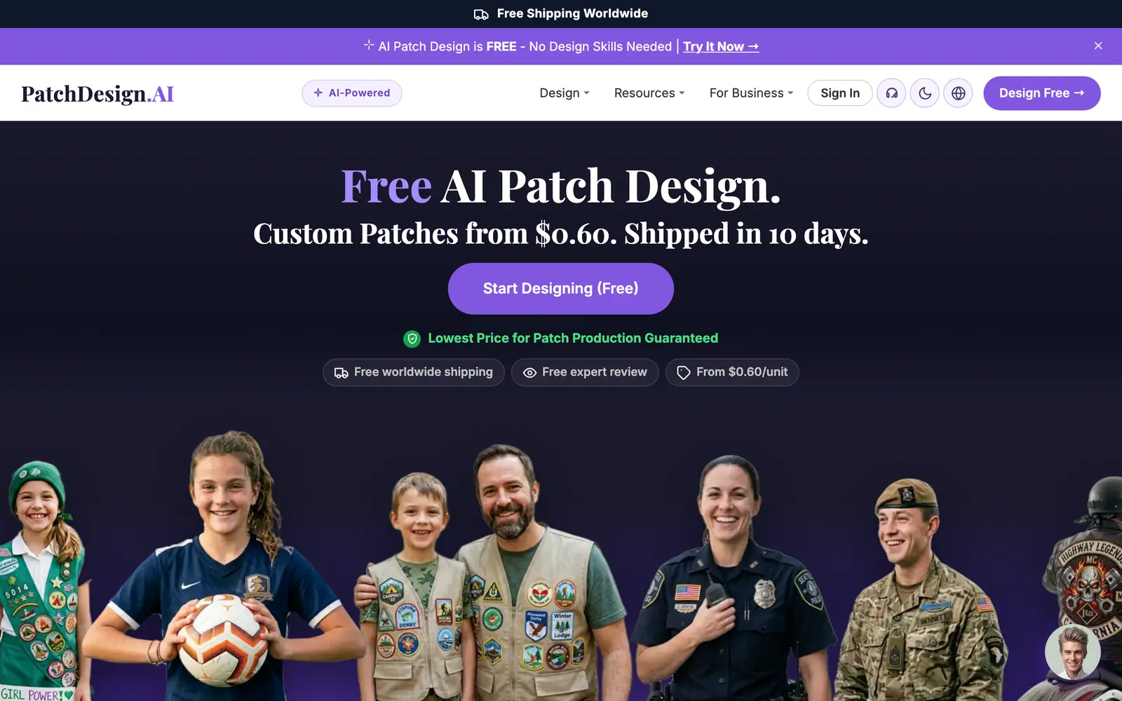 Screenshot of the PatchDesign.AI website