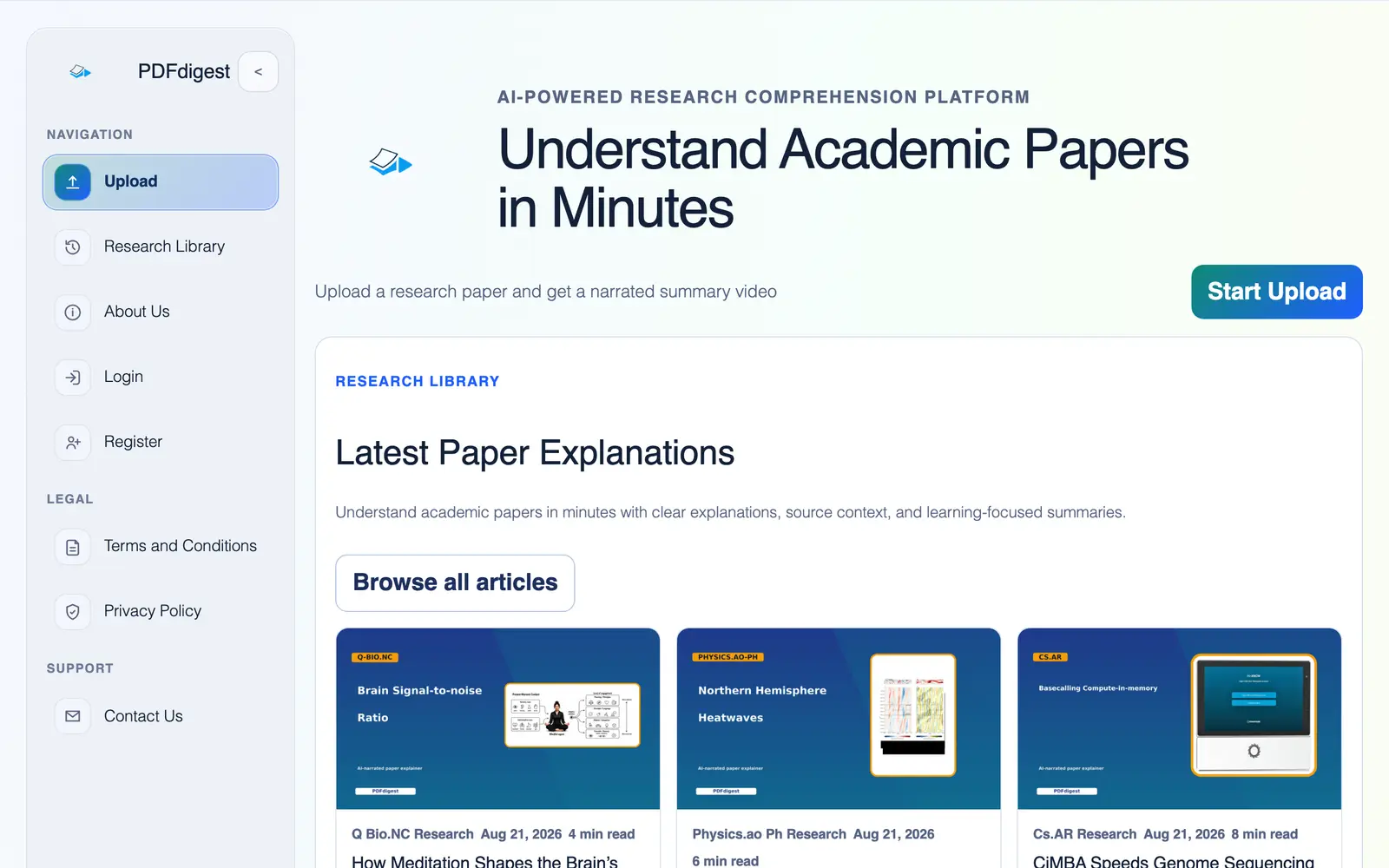 Screenshot of the PDFdigest website