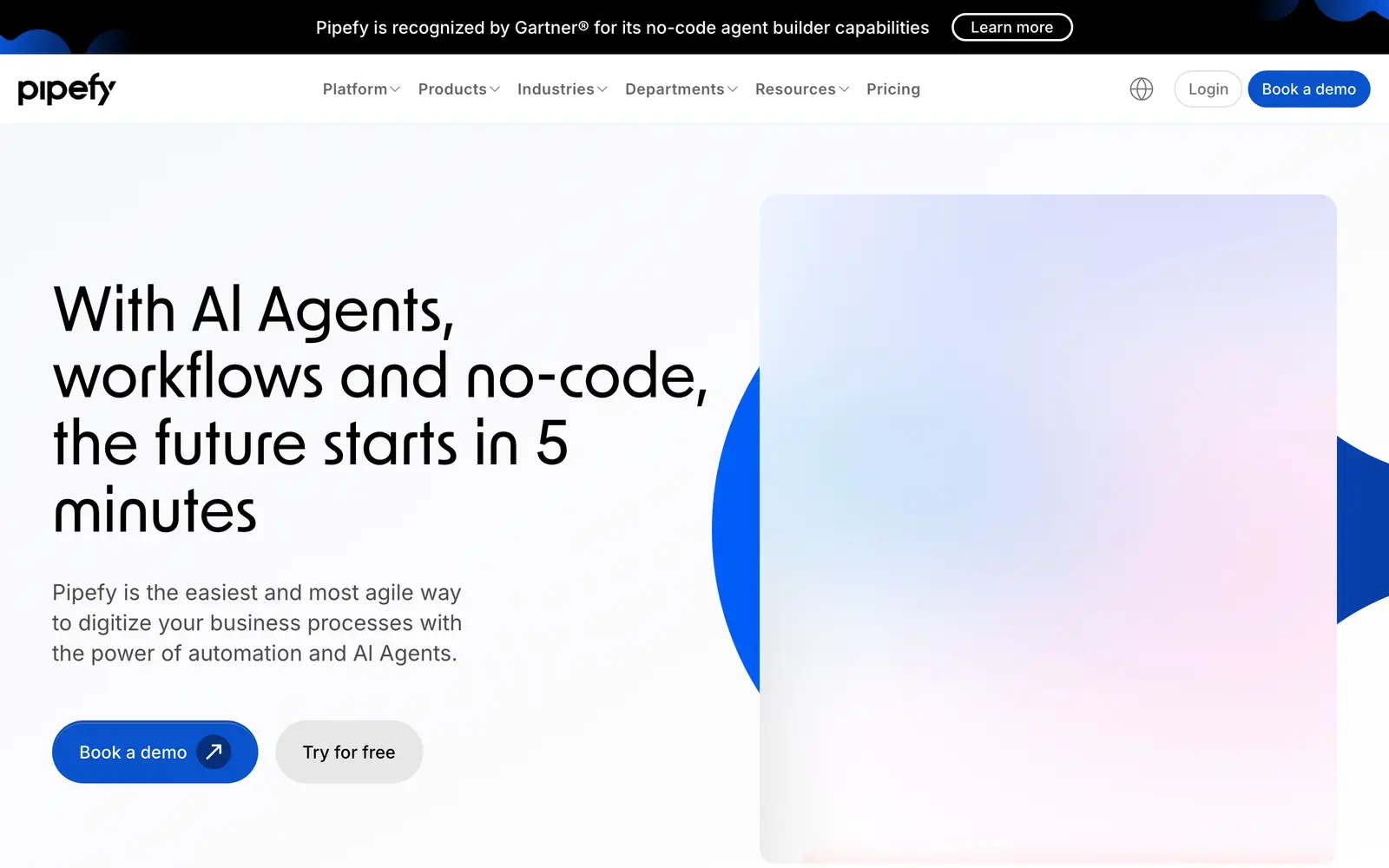 Screenshot of the Pipefy website