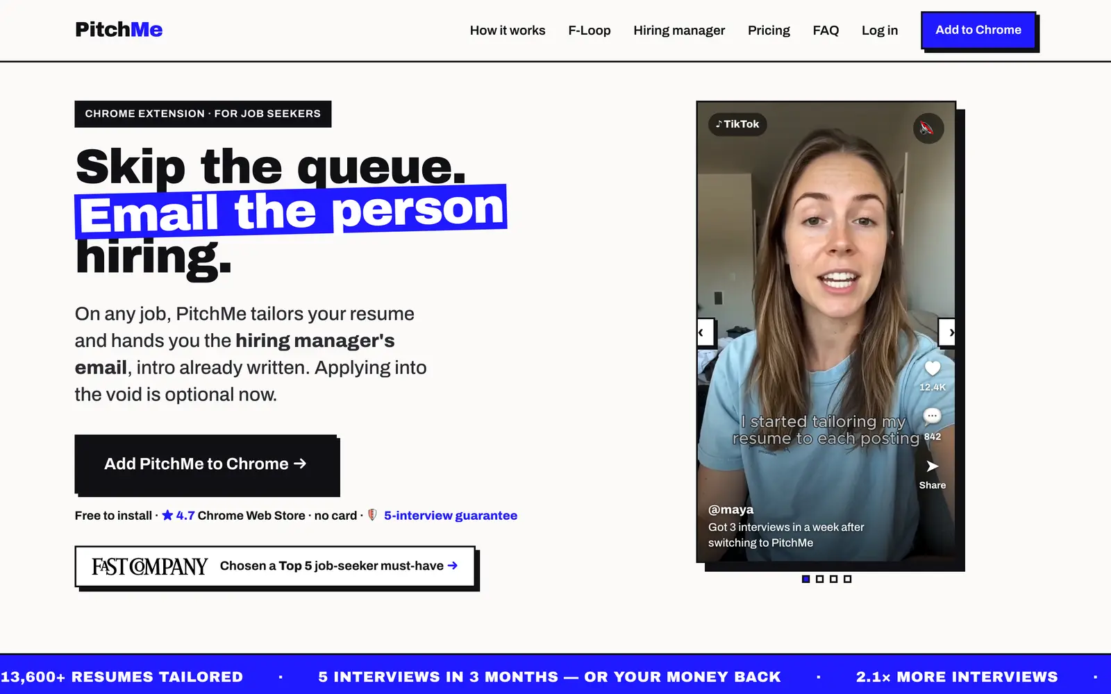 Screenshot of the PitchMeAI website