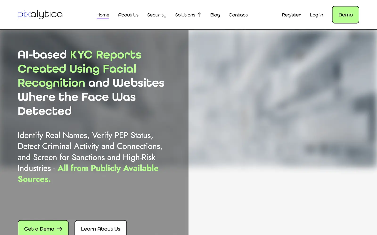 Screenshot of the Pixalytica website