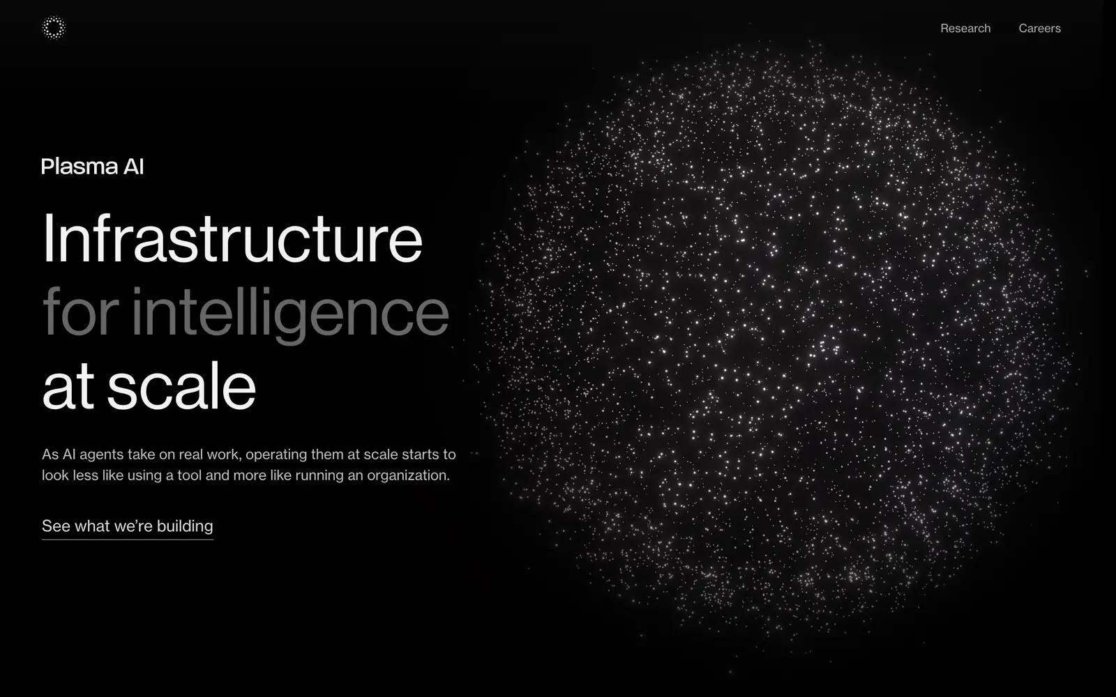 Screenshot of the Plasma AI website