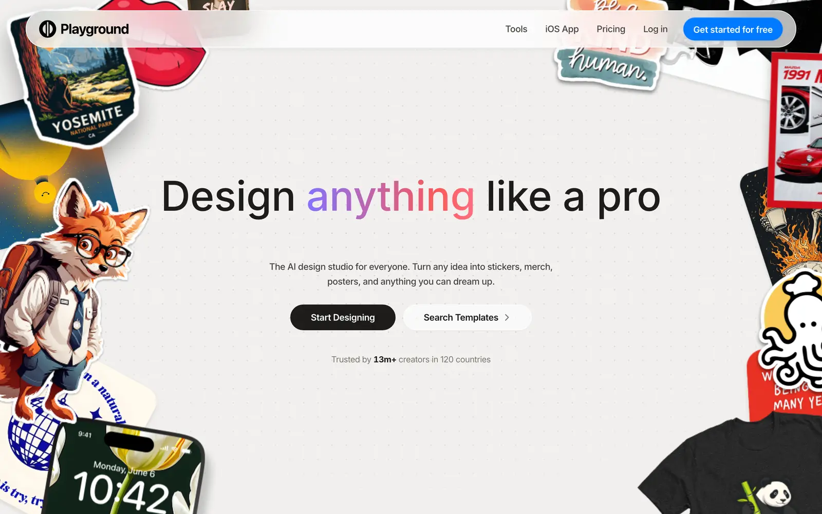 Screenshot of the Playground website