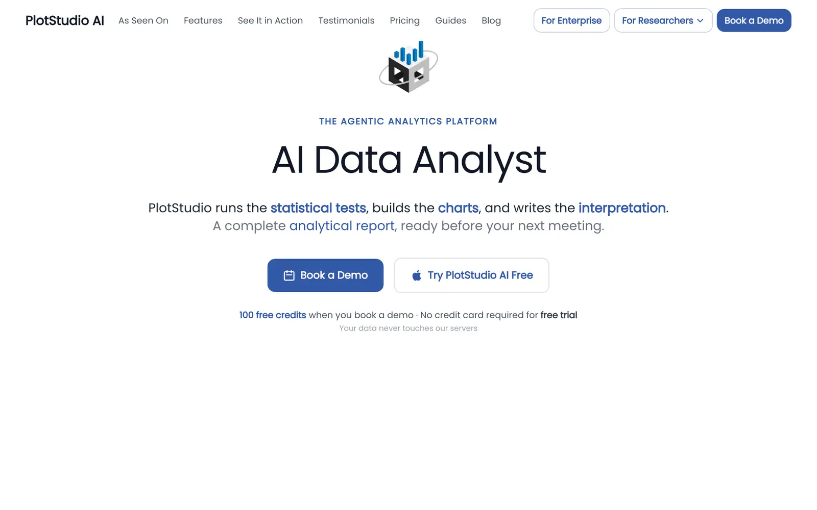 Screenshot of the PlotStudio AI website