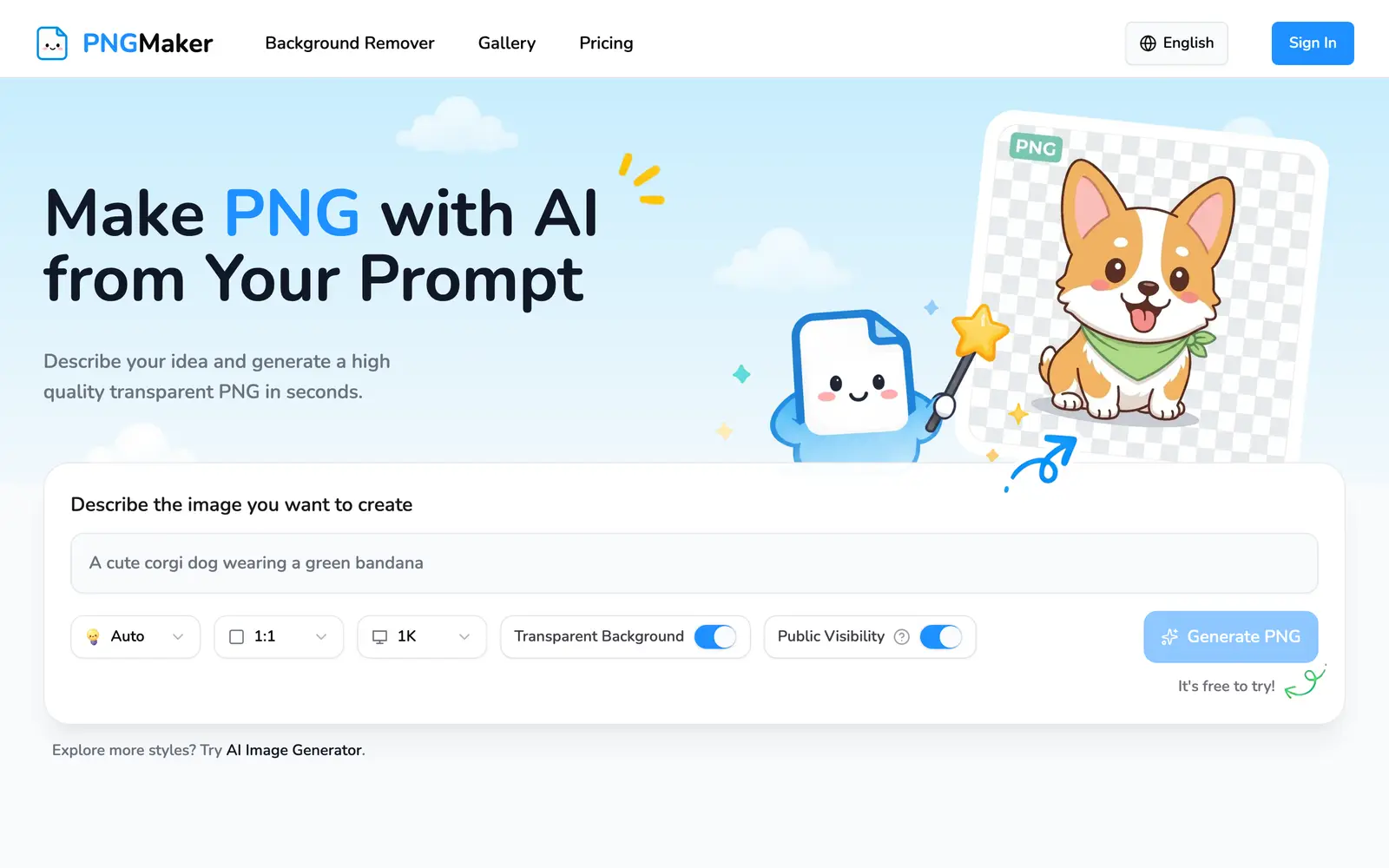 Screenshot of the PNGMaker website