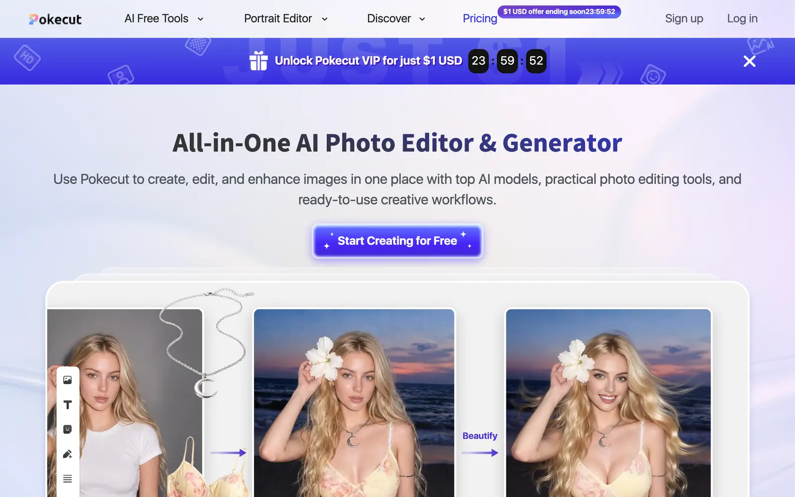 Screenshot of the Pokecut website