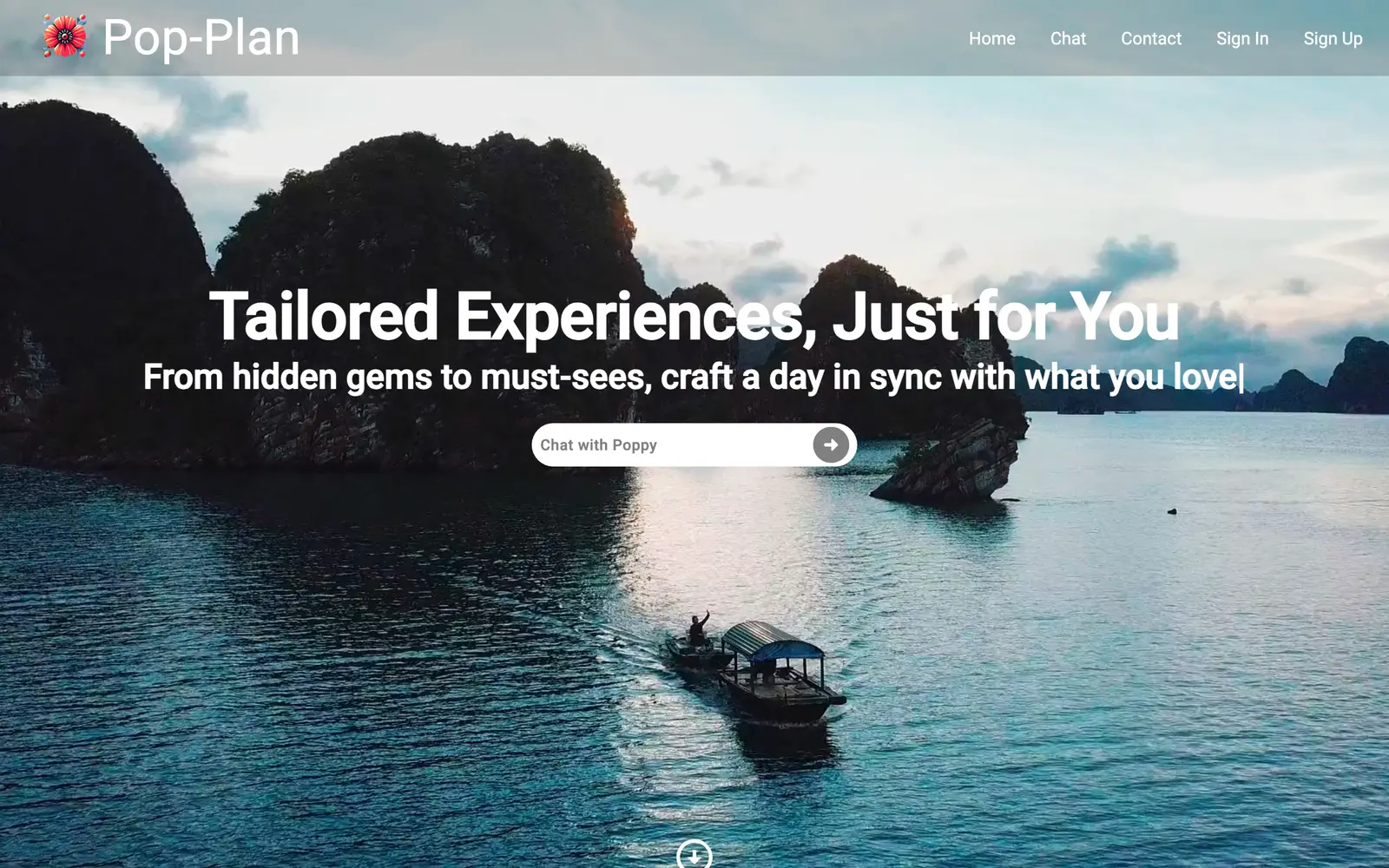 Screenshot of the Pop-Plan website
