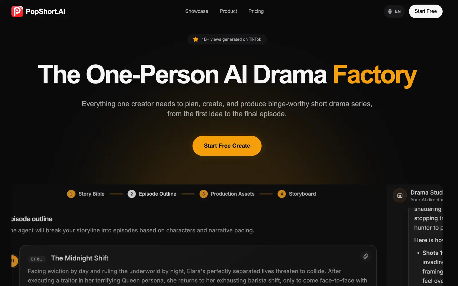 Screenshot of the PopShort.AI website