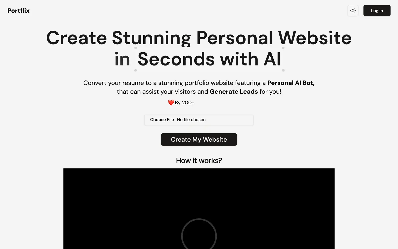 Screenshot of the Portflix website