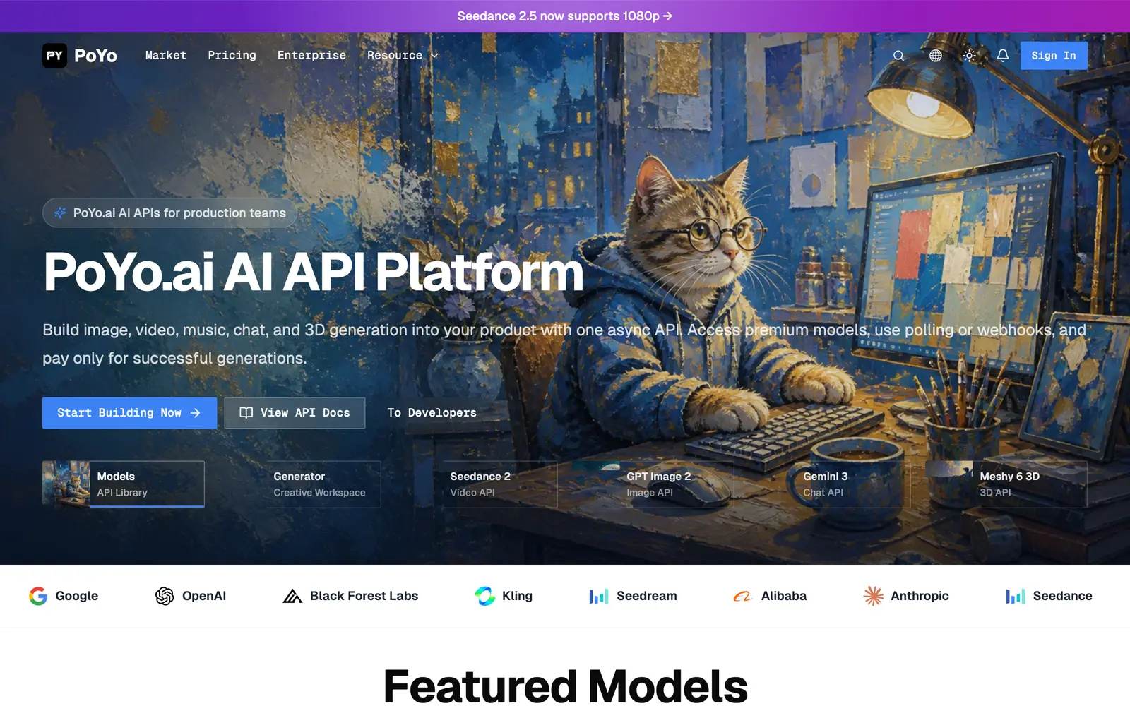Screenshot of the PoYo AI website