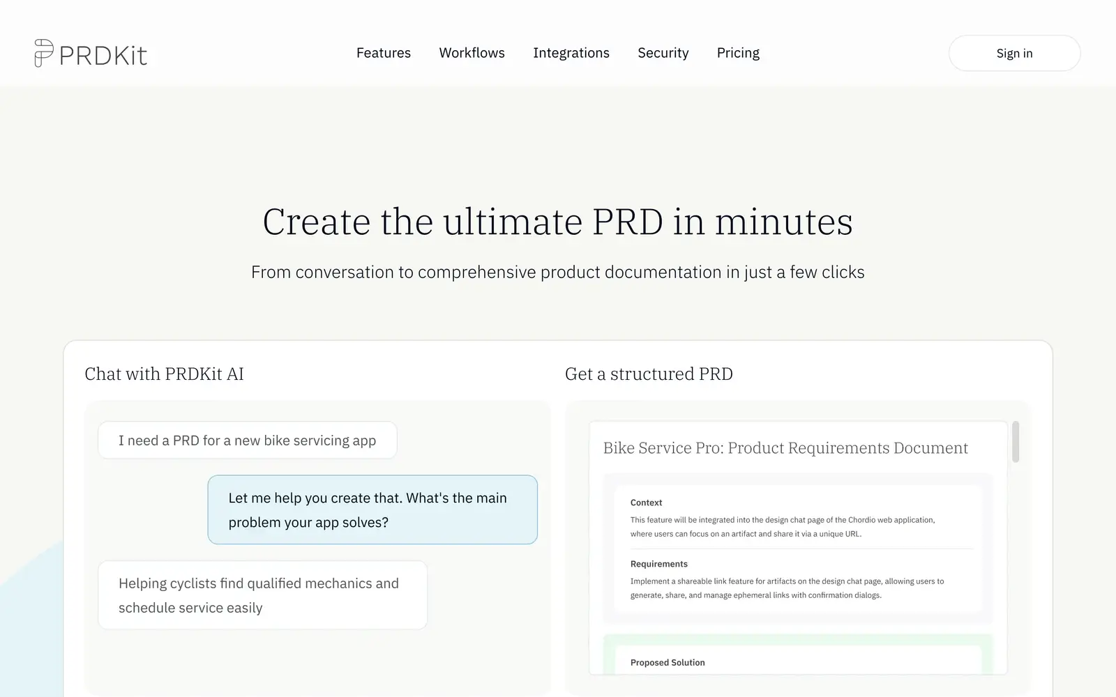 Screenshot of the PRDKit website