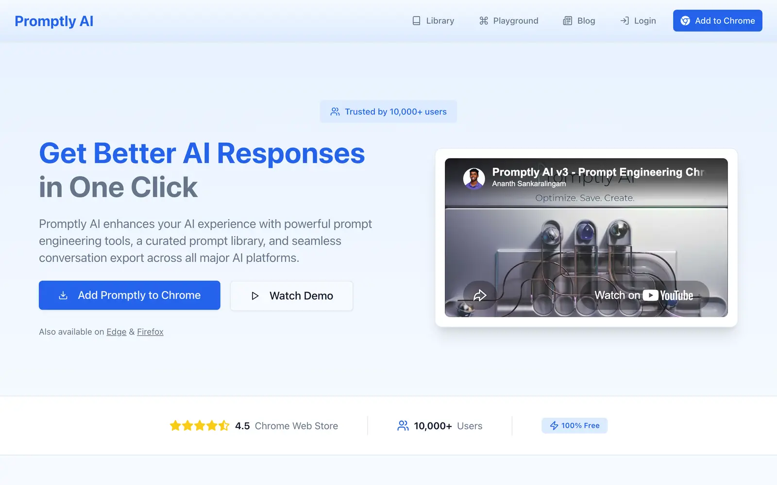 Screenshot of the Promptly AI website