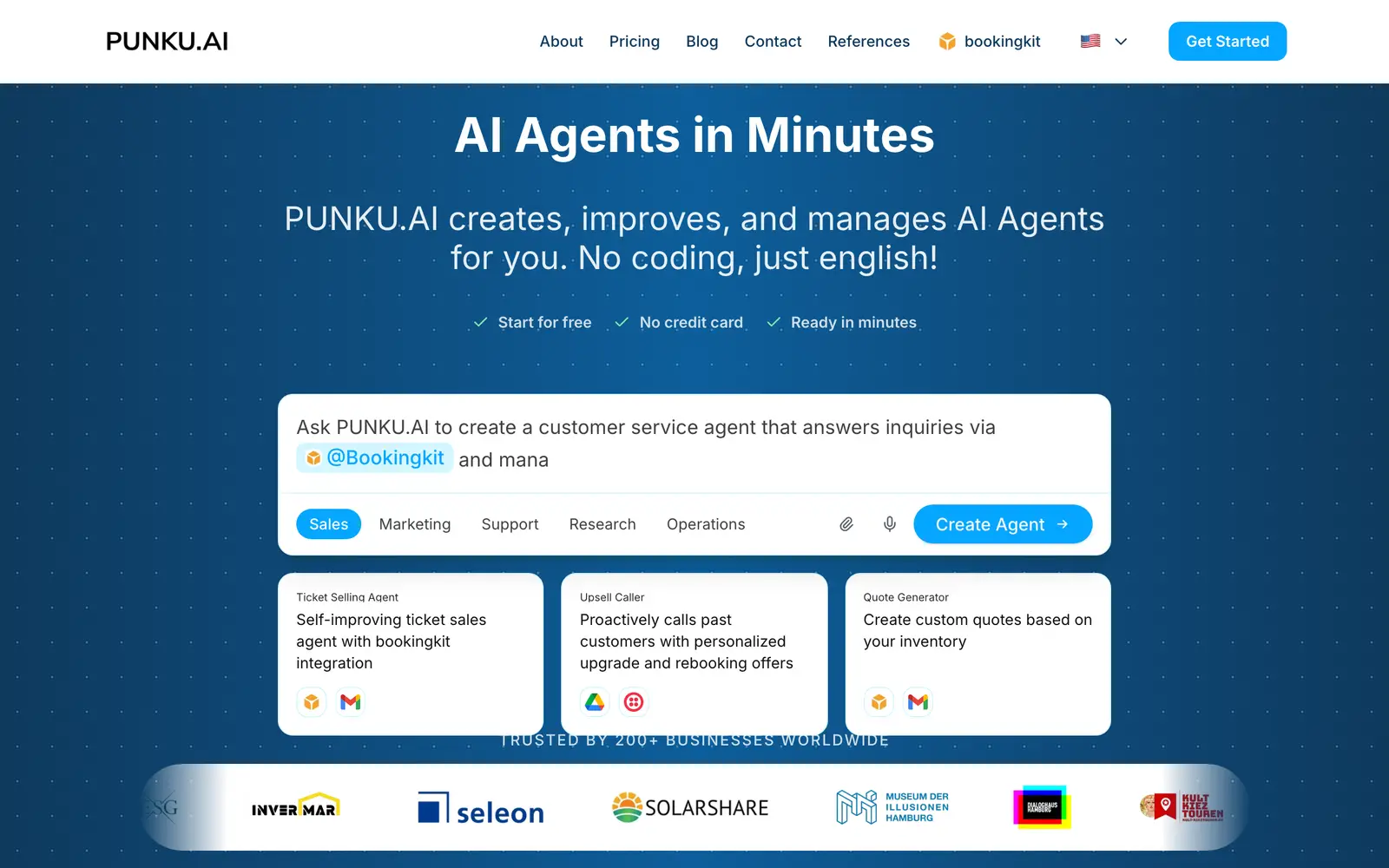Screenshot of the PUNKU.AI website