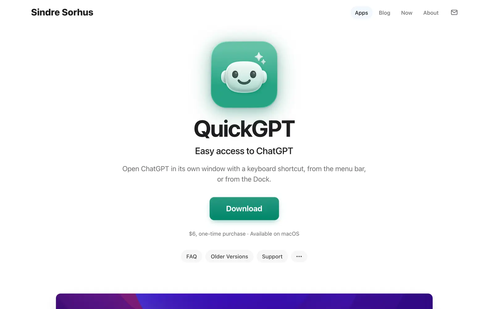 Screenshot of the QuickGPT website