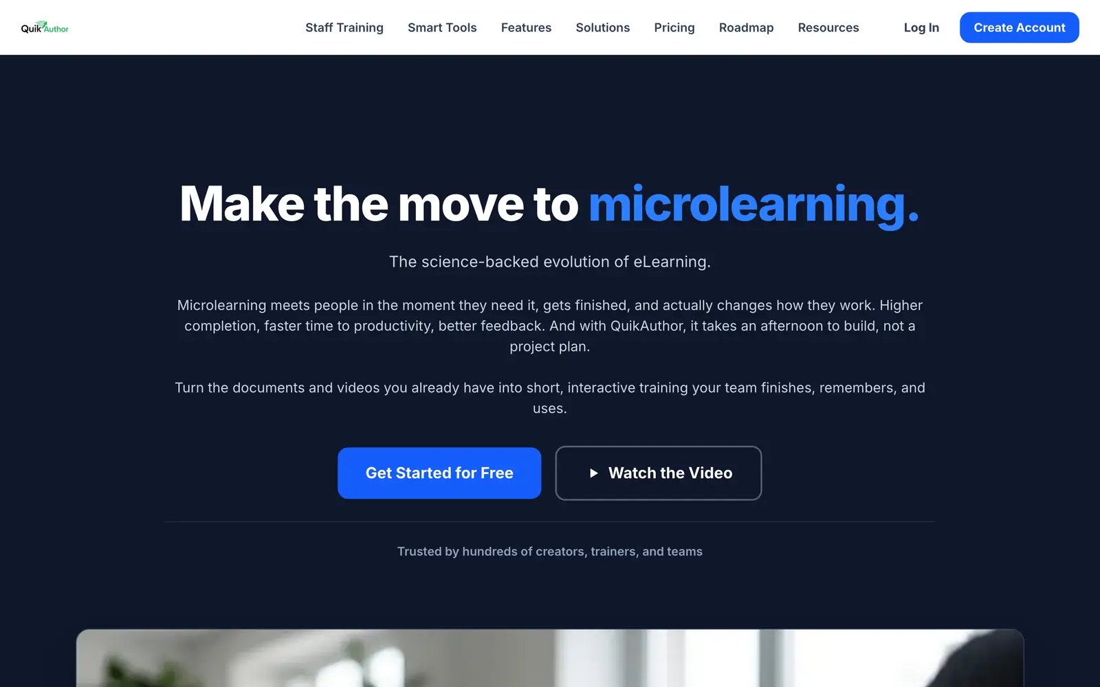 Screenshot of the QuikAuthor website