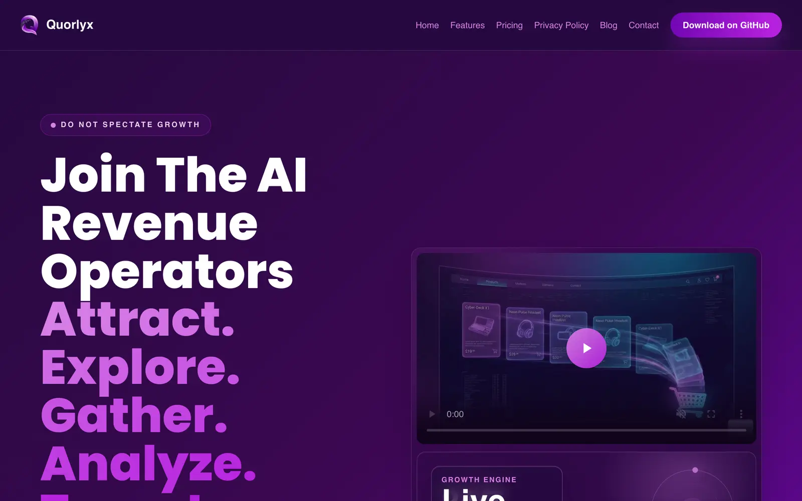 Screenshot of the Quorlyx website