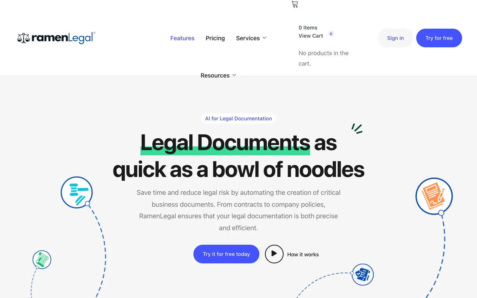 Screenshot of the RamenLegal website
