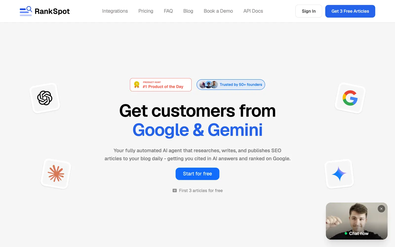 Screenshot of the RankSpot website
