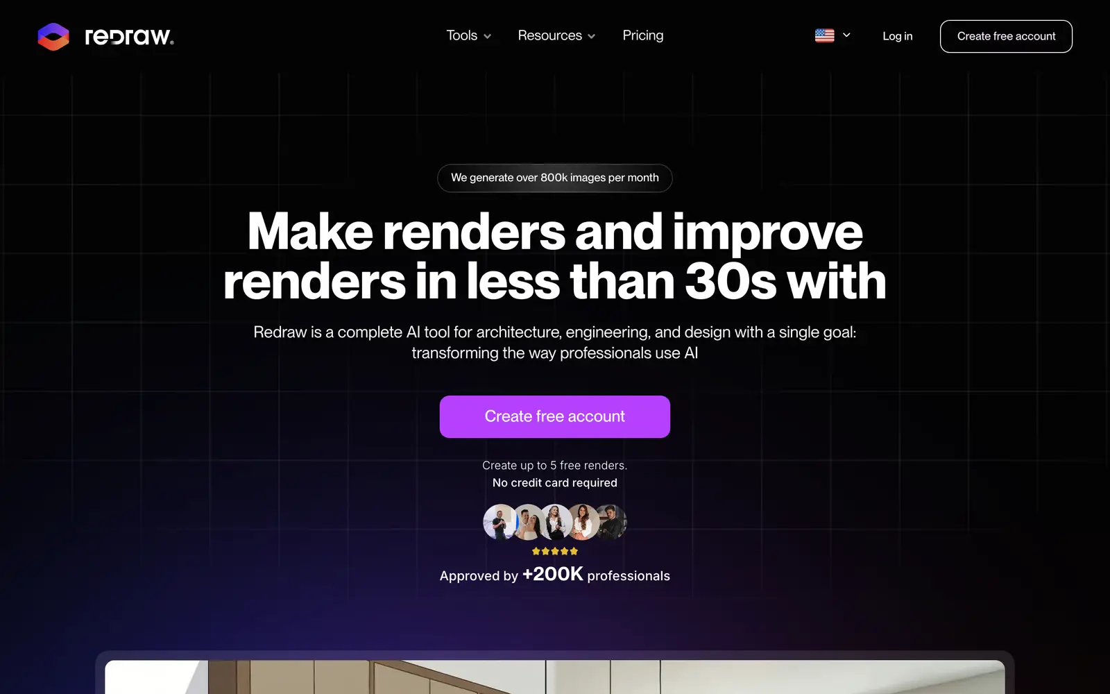 Screenshot of the Redraw website