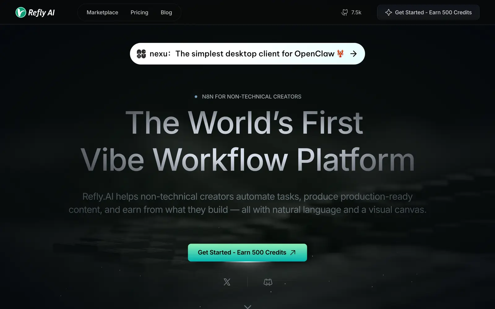 Screenshot of the Refly.ai website
