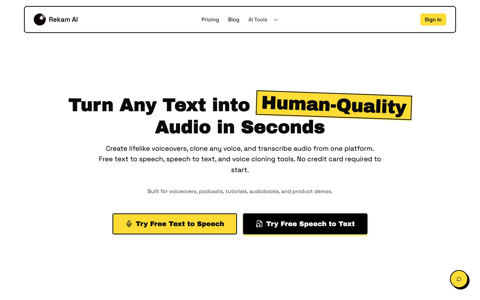 Screenshot of the Rekam AI website