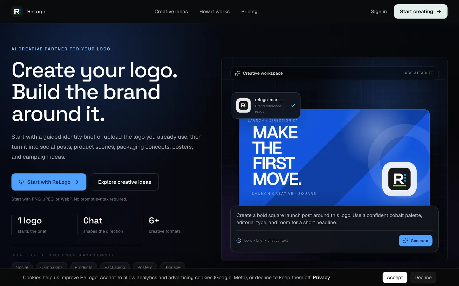 Screenshot of the ReLogo website