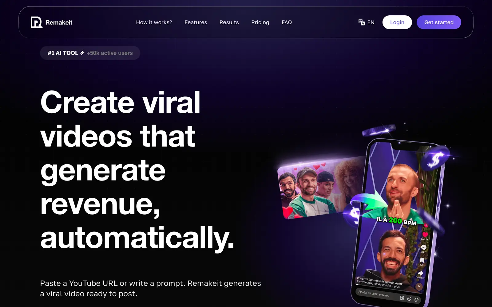 Screenshot of the Remakeit website