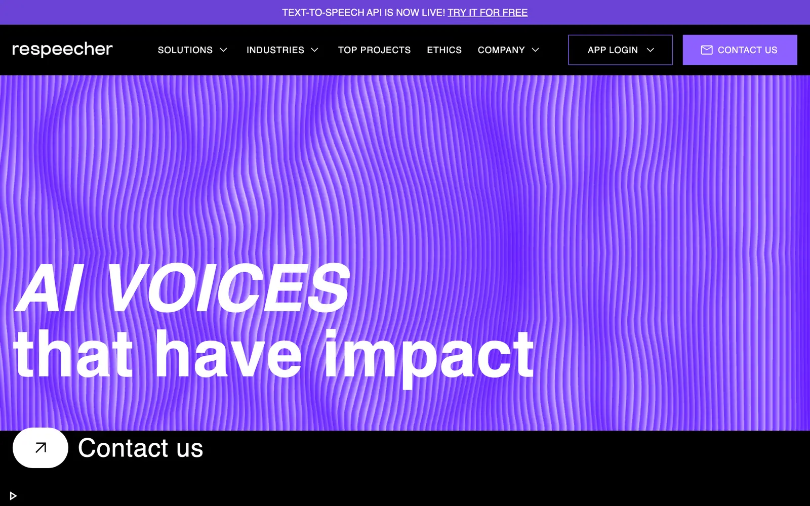 Screenshot of the Respeecher website