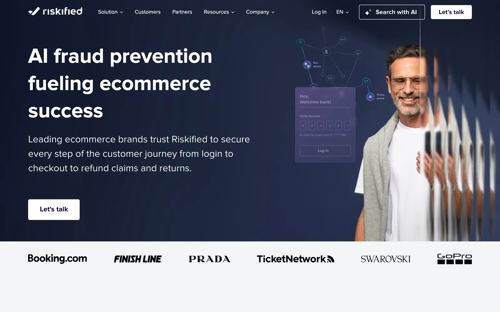 Screenshot of the Riskified website