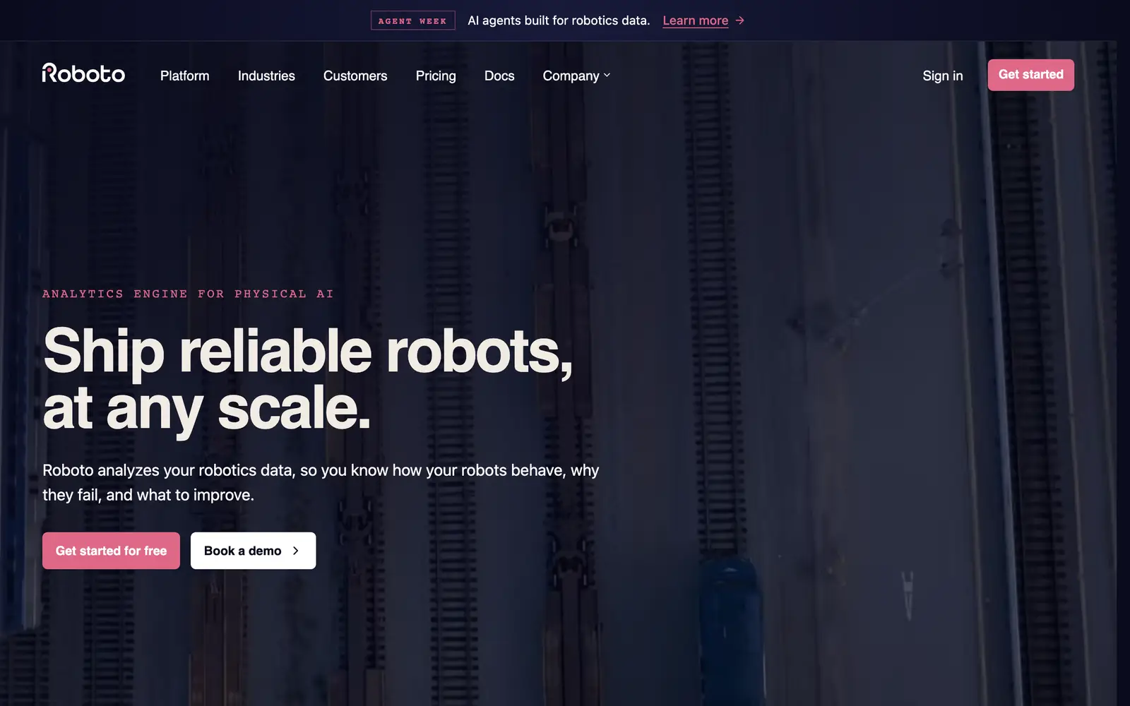Screenshot of the Roboto AI website
