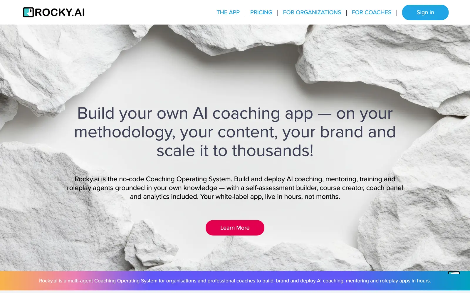 Screenshot of the Rocky.ai website
