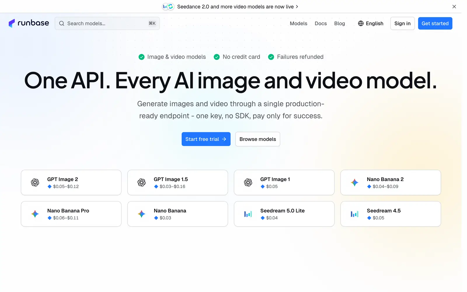 Screenshot of the Runbase website