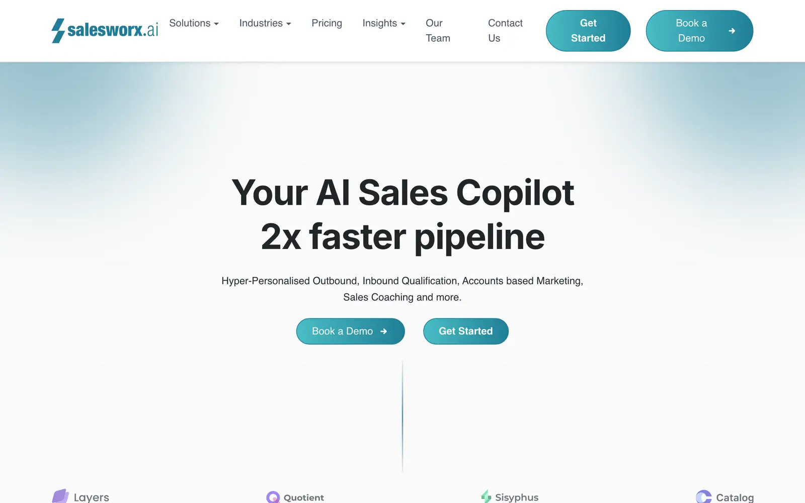Screenshot of the SalesWorx website