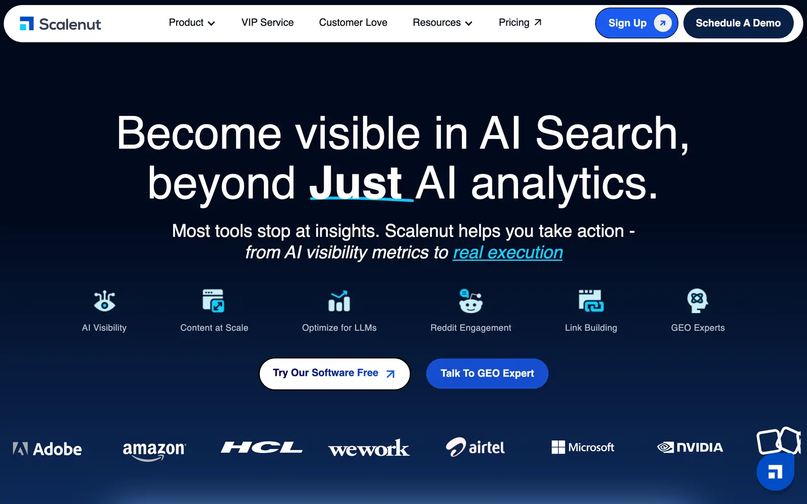 Screenshot of the Scalenut website