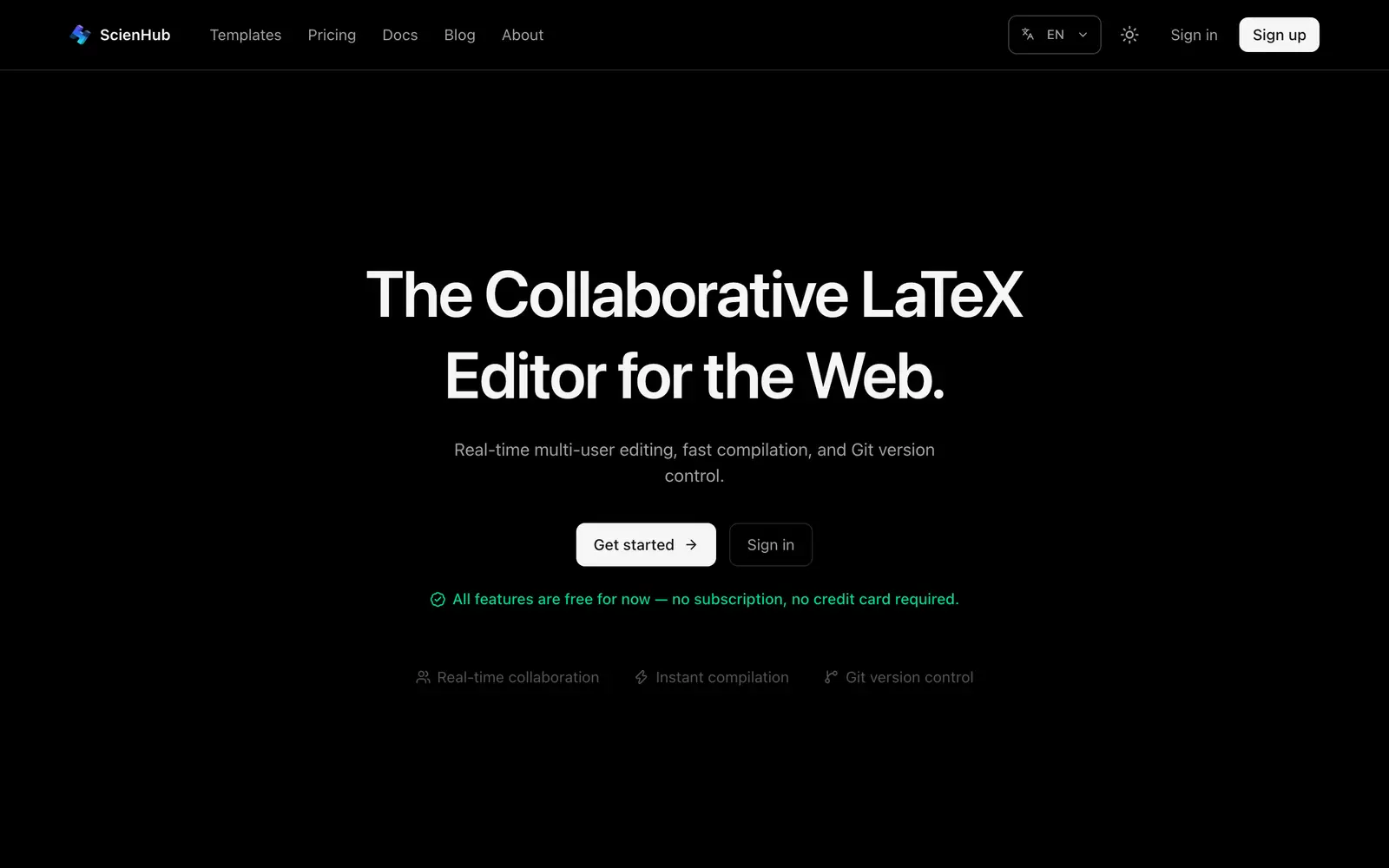 Screenshot of the ScienHub website